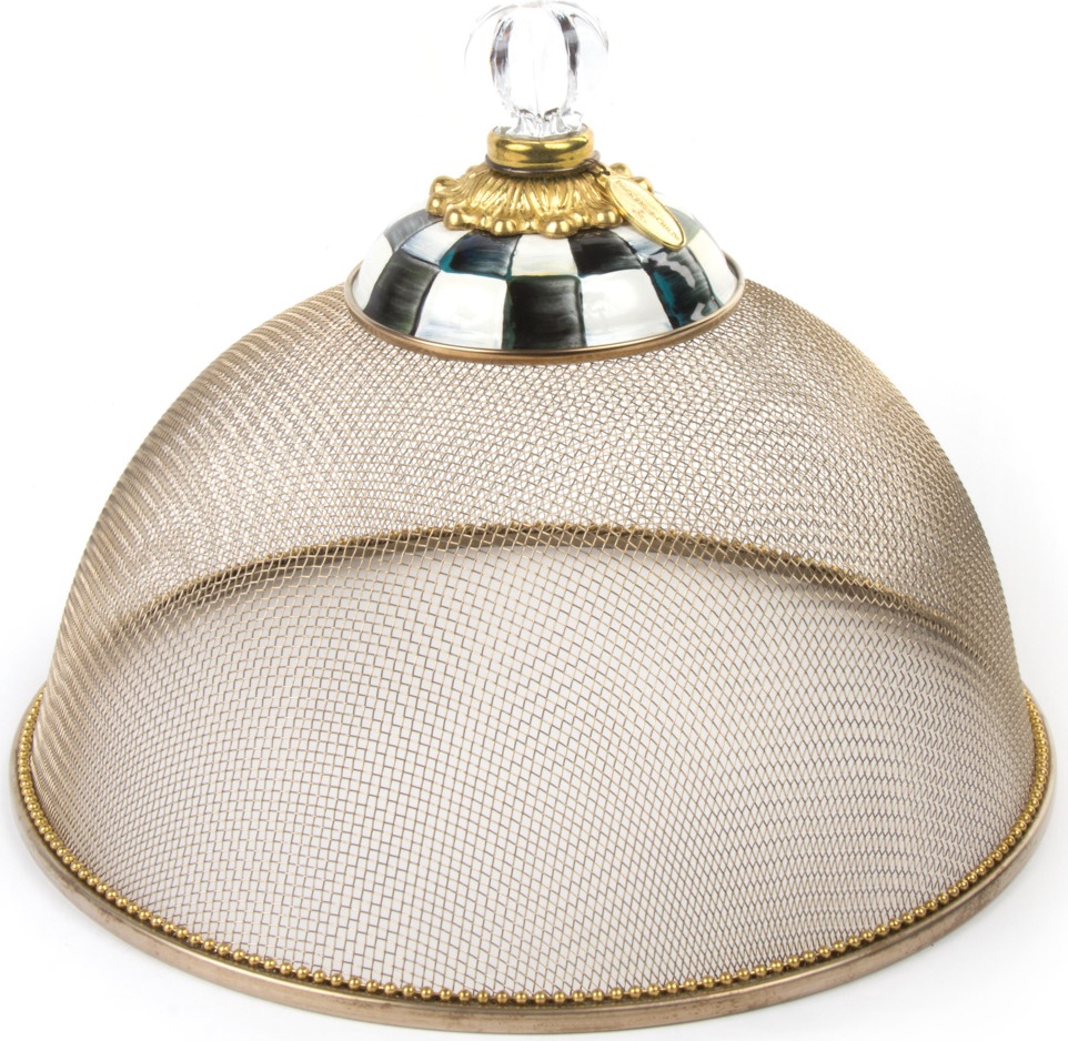 10654498 Mackenzie-Childs Купол для блюд малый сетка Courtly Check Сталь нержавеющая 