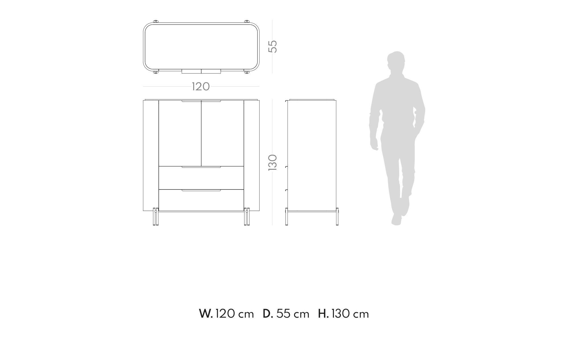 Деревянный шкаф с распашными дверцами PRADDY Natur ARCH-00124844 - Вид №5
