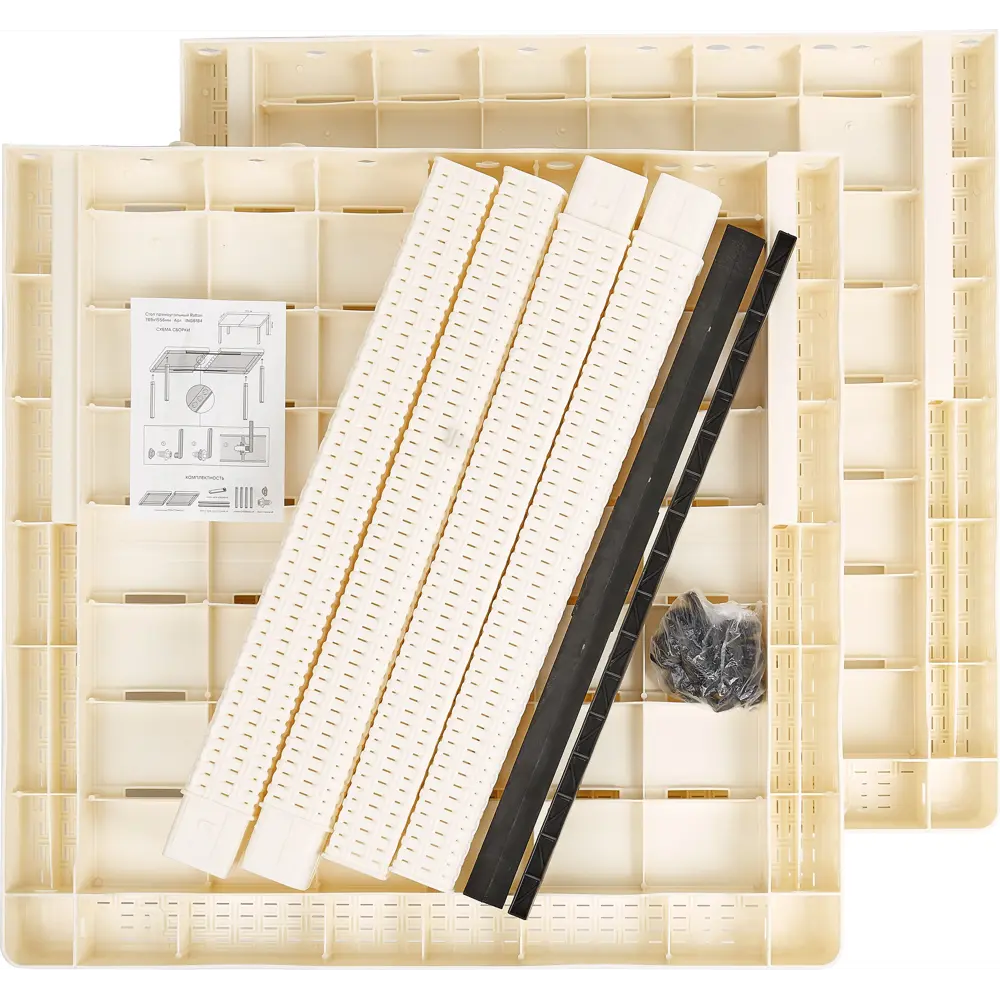 Стол Ingreen Rattan 153.2х78.9х70 см пластик бежевый STLM-2029910 - Вид №3