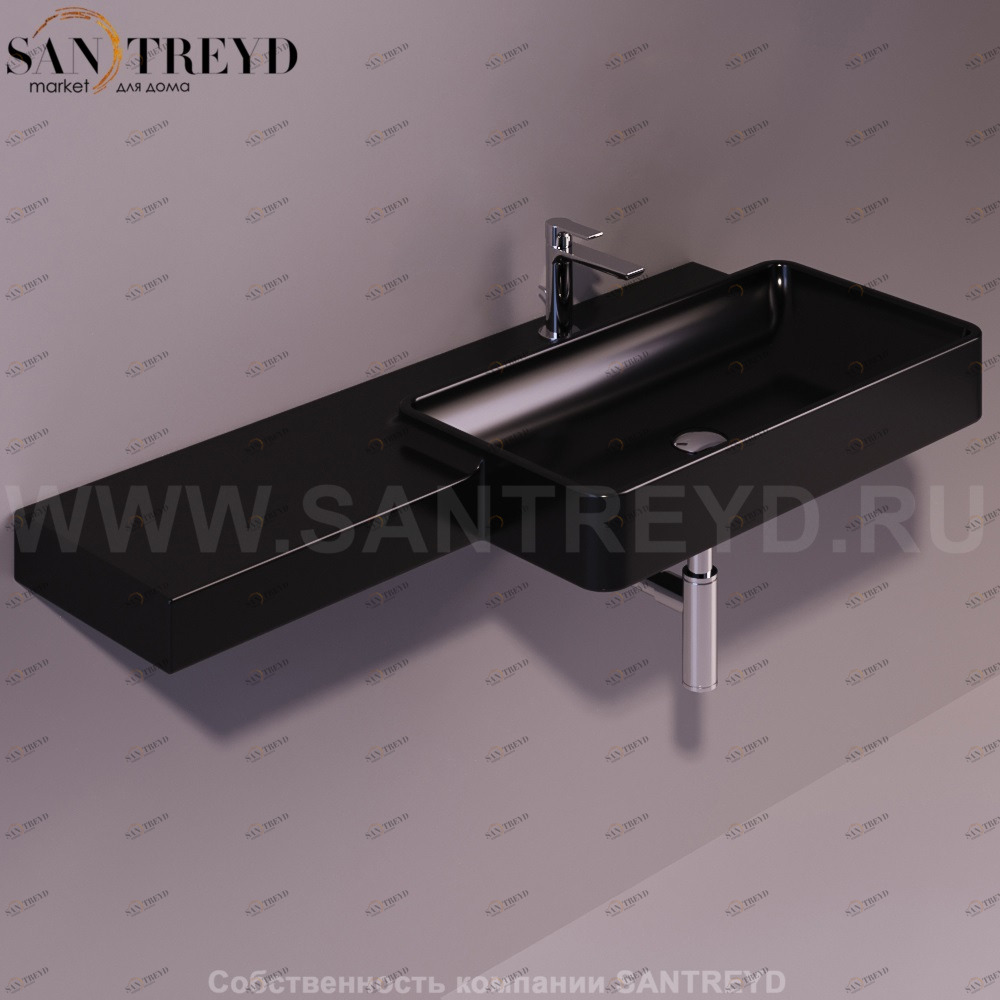 FL03NERO Подвесная раковина настенная прямоугольная Simas Flow черная
