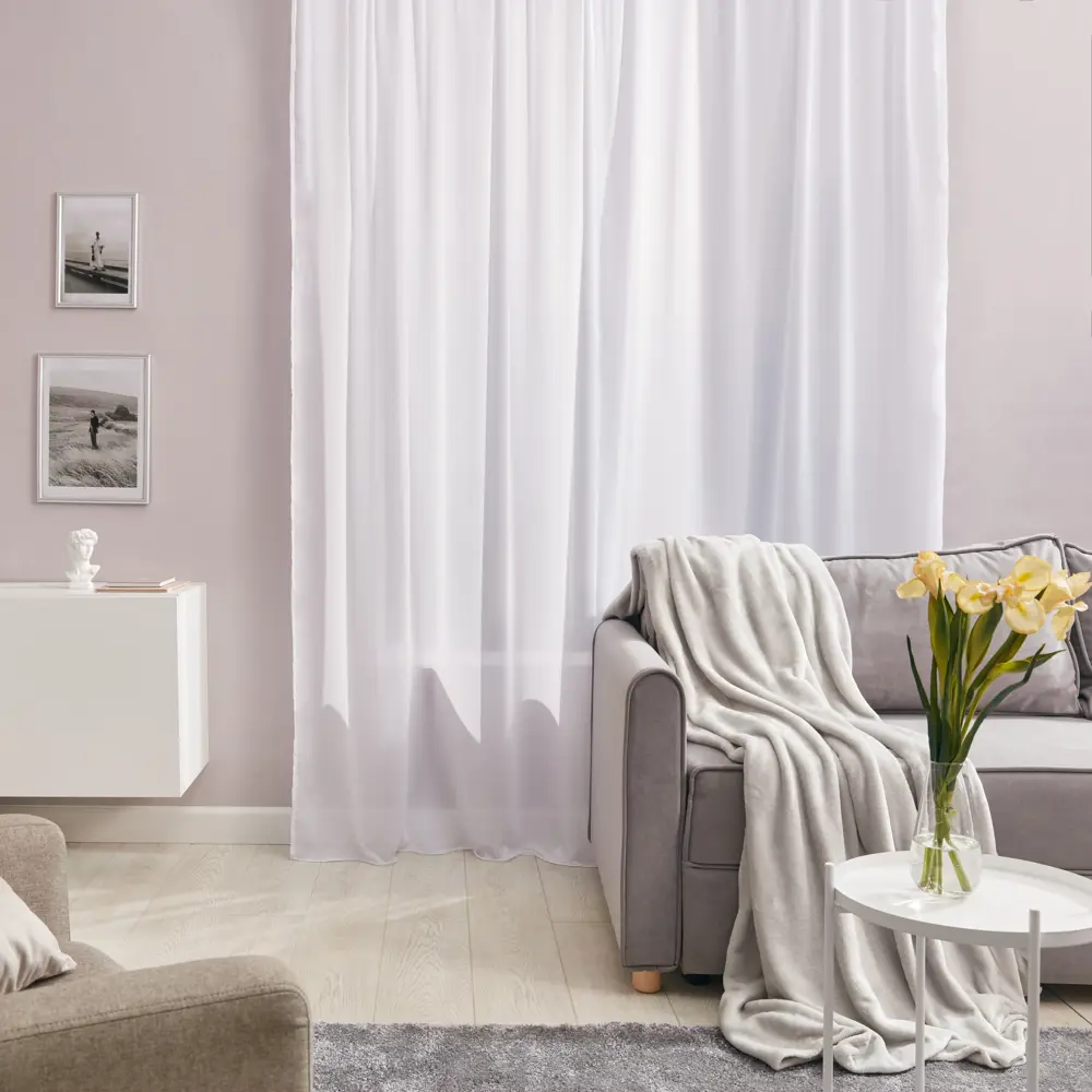 Тюль на ленте «Лина» 300x320 см цвет белый MIAMOZA STLM-2092475