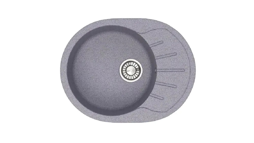 90409474 Врезная мойка Glanz J-010 57.50x44 глубина 21.50 см литьевой мрамор цвет темно-серый STLM-0870727