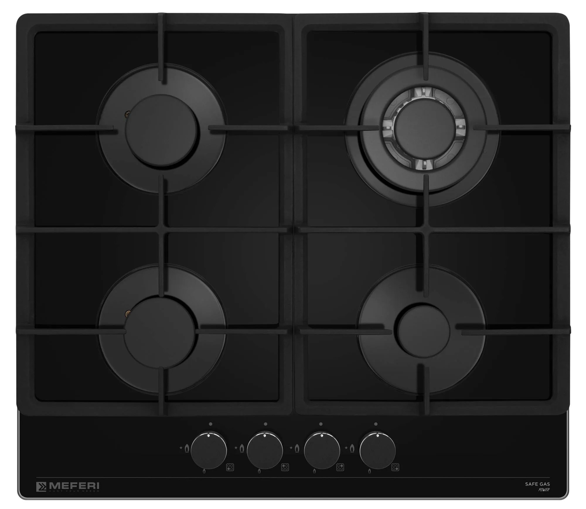 9168781 Газовая варочная поверхность Meferi MGH604BK GLASS POWER STDN-0146736