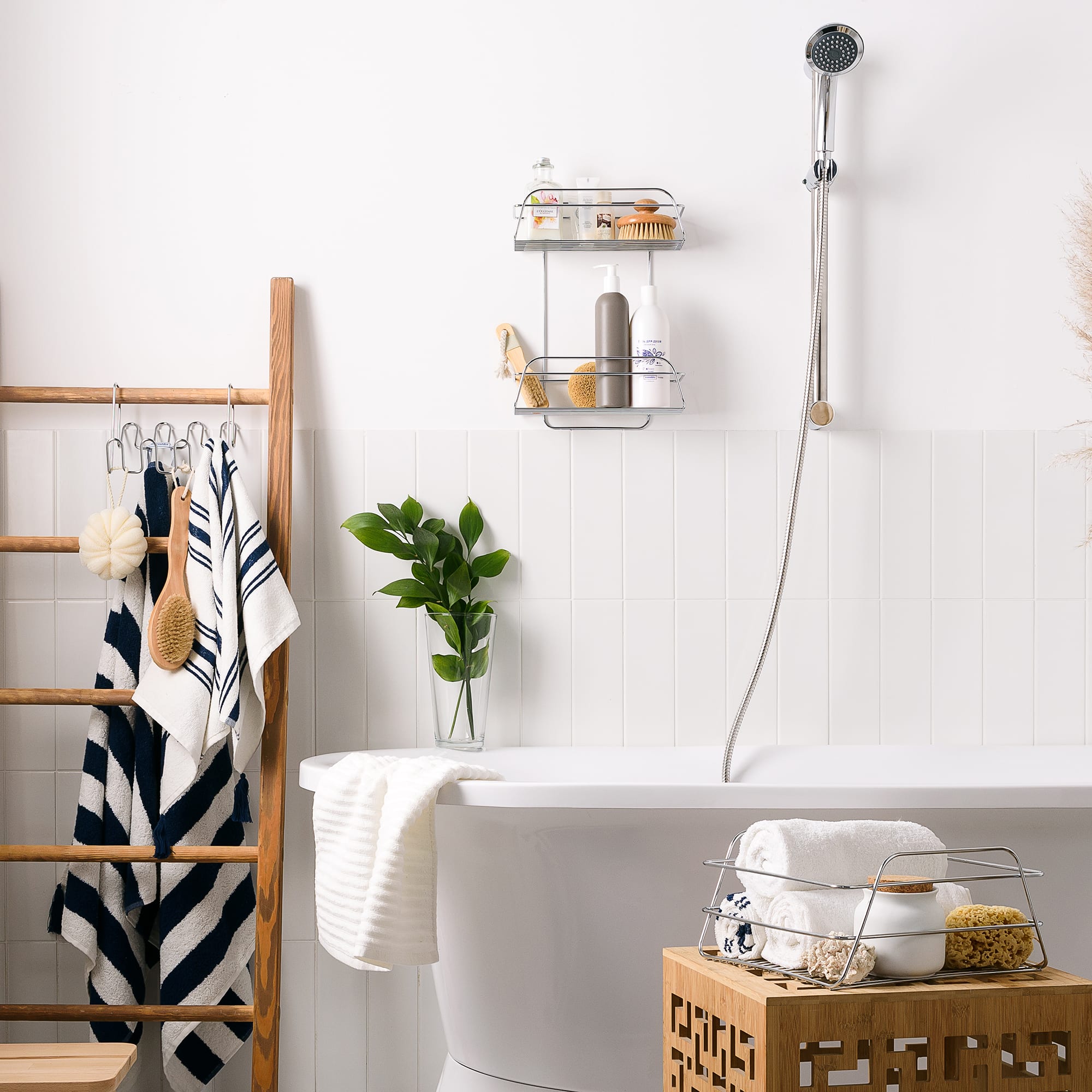 82484980 Полка двухъярусная прямая 28х12х38 см цвет хром Модулус Santreyd  - Вид №6