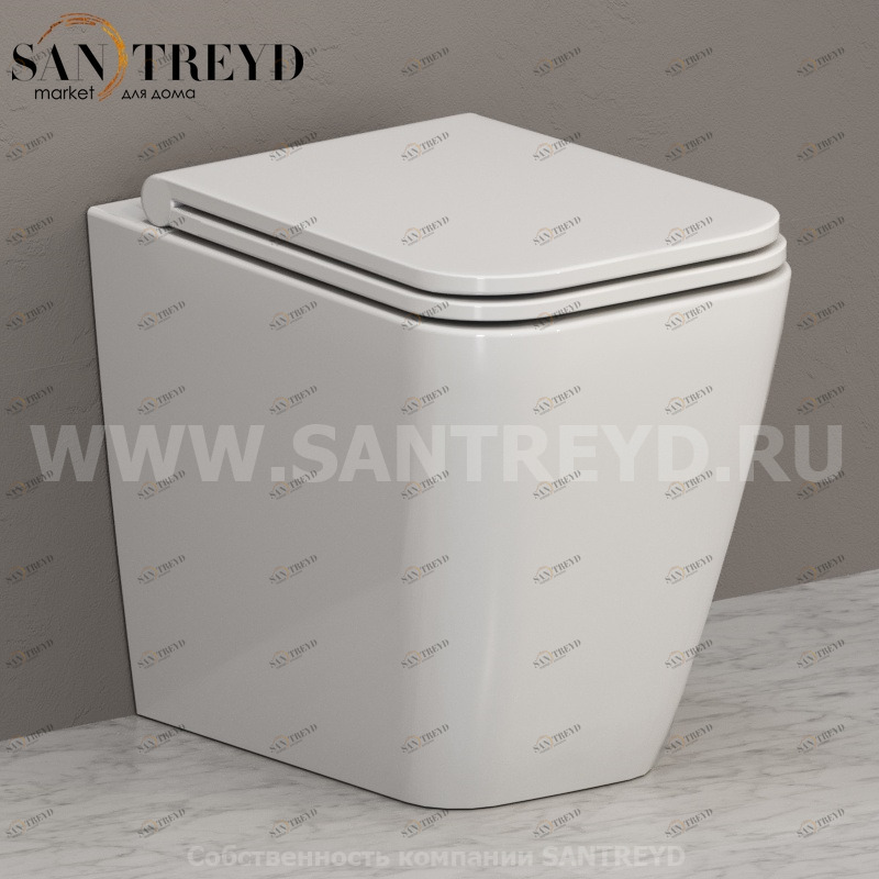 ST004BI Приставной унитаз напольный Белый Ceramica Globo STONE Италия