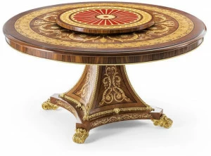 OAK Круглый обеденный стол из розового дерева с ленивой сьюзен Galleria