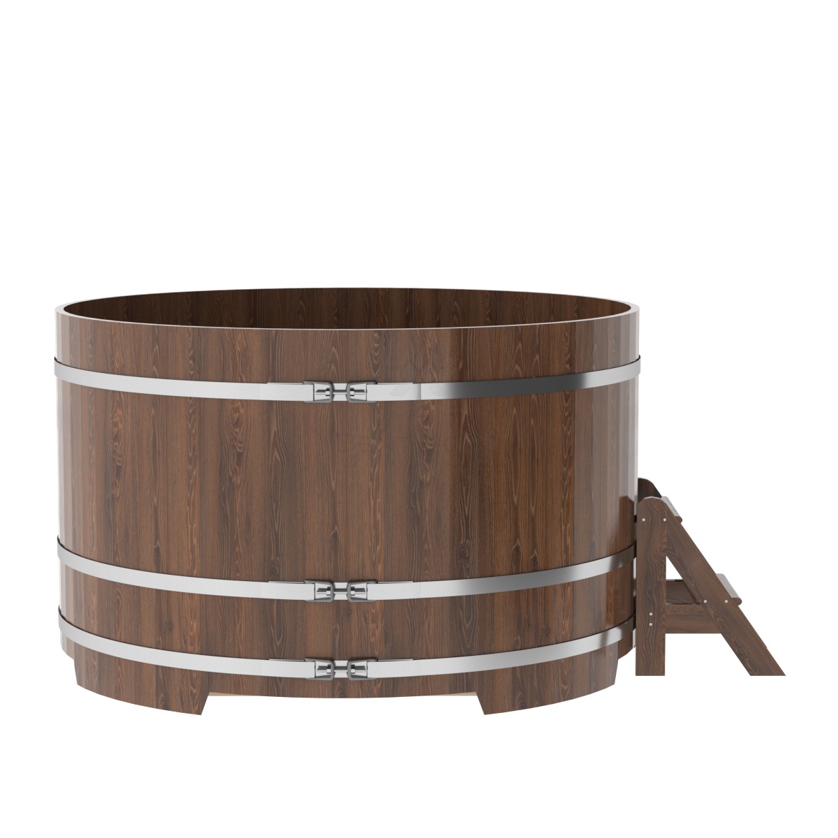 1338 Купель круглая из дуба d=1,80х1,1 морёная Alyarus  - Вид №2