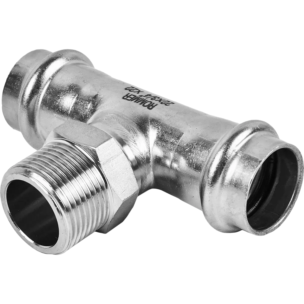 Тройник переходной Rommer 3/4"x22 мм ВПр-НР нержавеющая сталь 88011323 STLM-2026318 