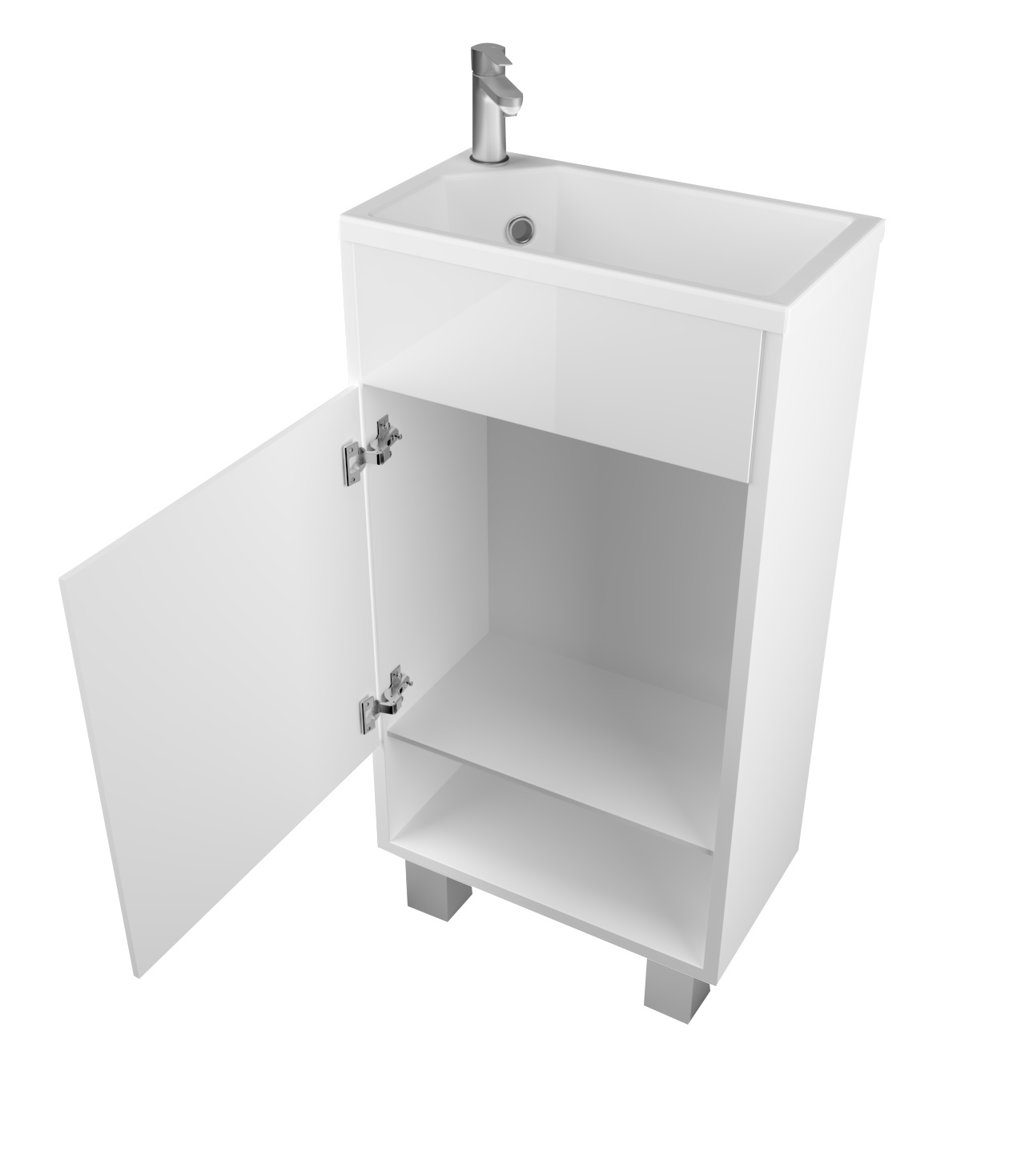 У85921 Тумба с раковиной Lira 40Н 1д. Белый глянец 1 Marka Lira - Вид №1