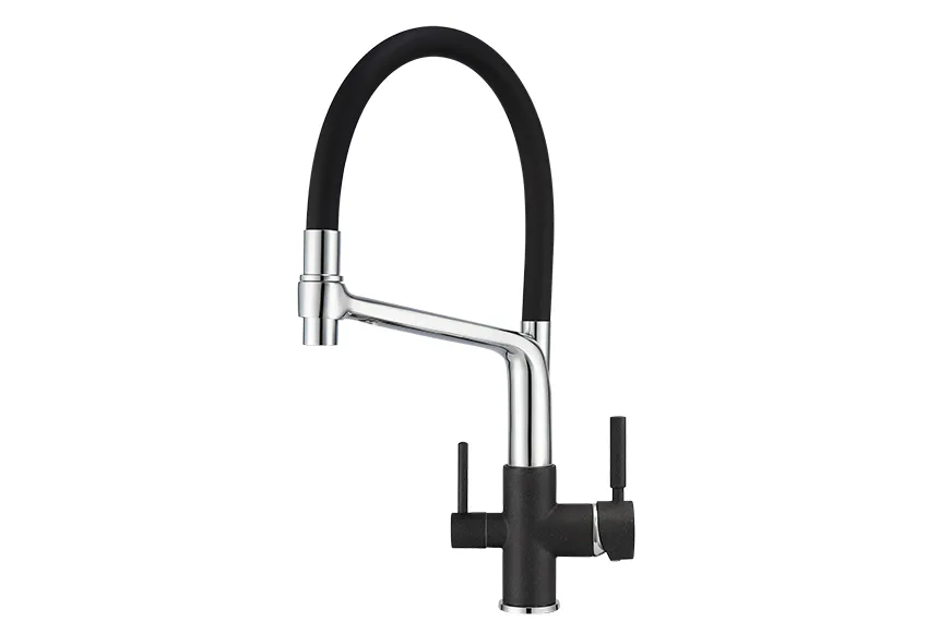 0083, ЧЁРНЫЙ, СМЕСИТЕЛЬ КУХОННЫЙ GRANULA 83-ST62 - Вид №1