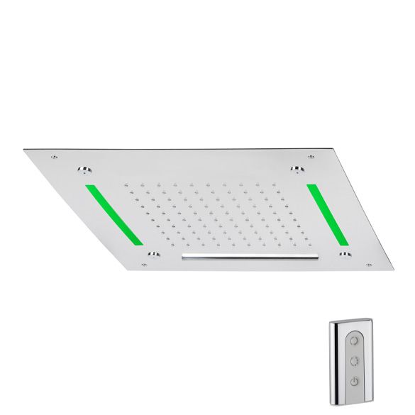 82169 Утопленная квадратная головка 500 × 500 / дождевая струя + струя тумана + водопад + свет / с дистанционным управлением HORUS Range Hydro 