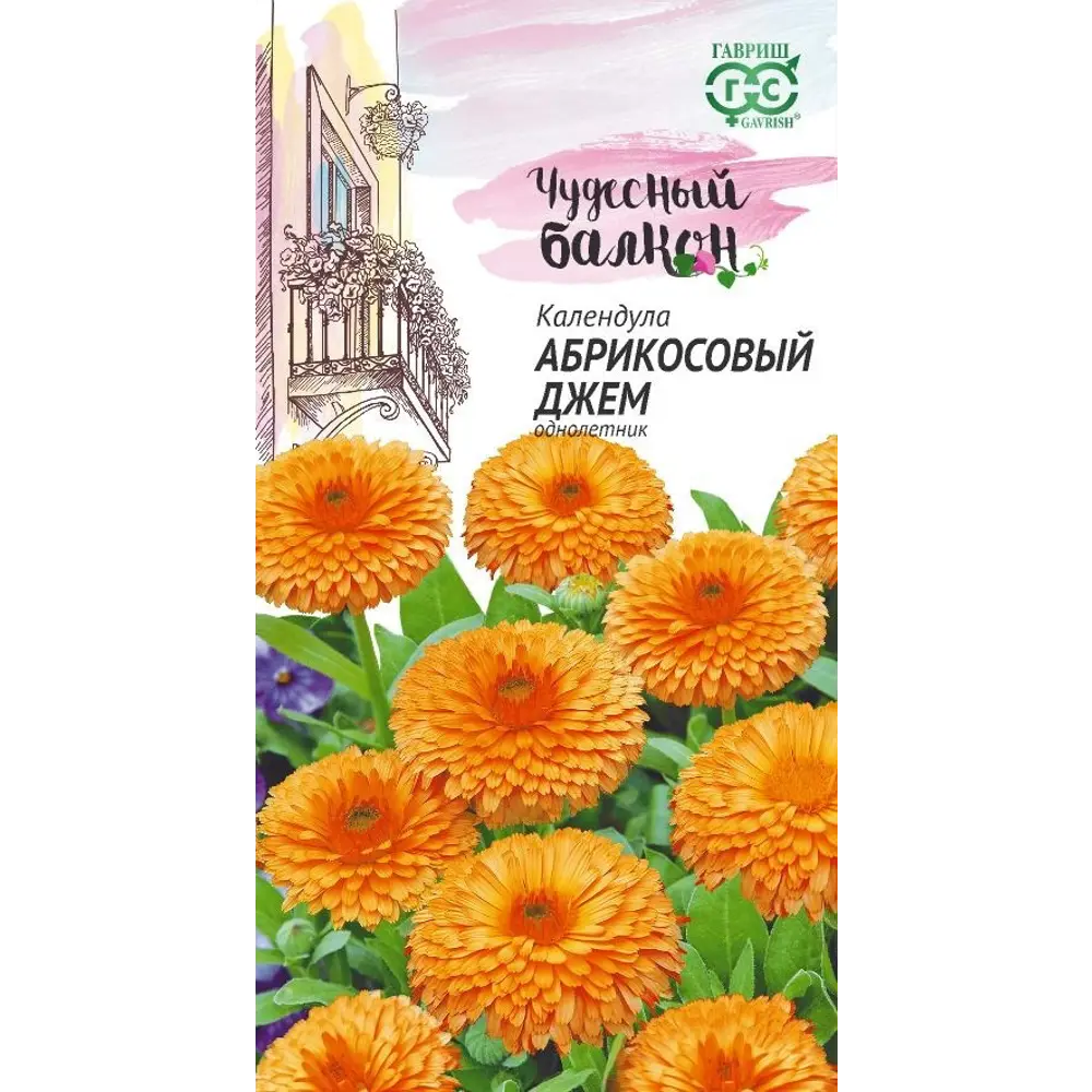 Семена цветов Гавриш Чудесный балкон календула Абрикосовый джем 89447516 STLM-2008236 