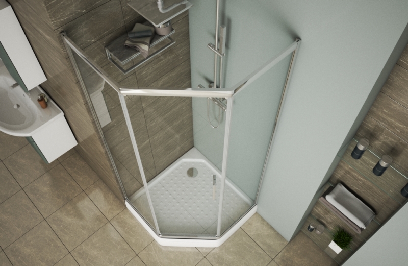 Душевое ограждение Diamond - форма с одной сдвижной дверью Diamond LINE BS090.6115A bravat - Вид №1