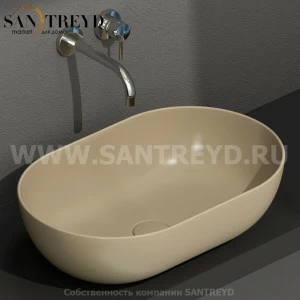 B6O54PA Накладная раковина на столешницу  овальная Ceramica Globo T-EDGE