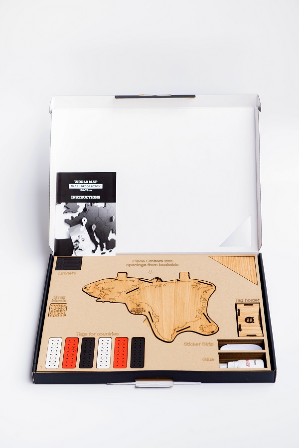 1801 Карта-пазл wall decoration exclusive, 130х78 см, европейский дуб Mimi  - Вид №10