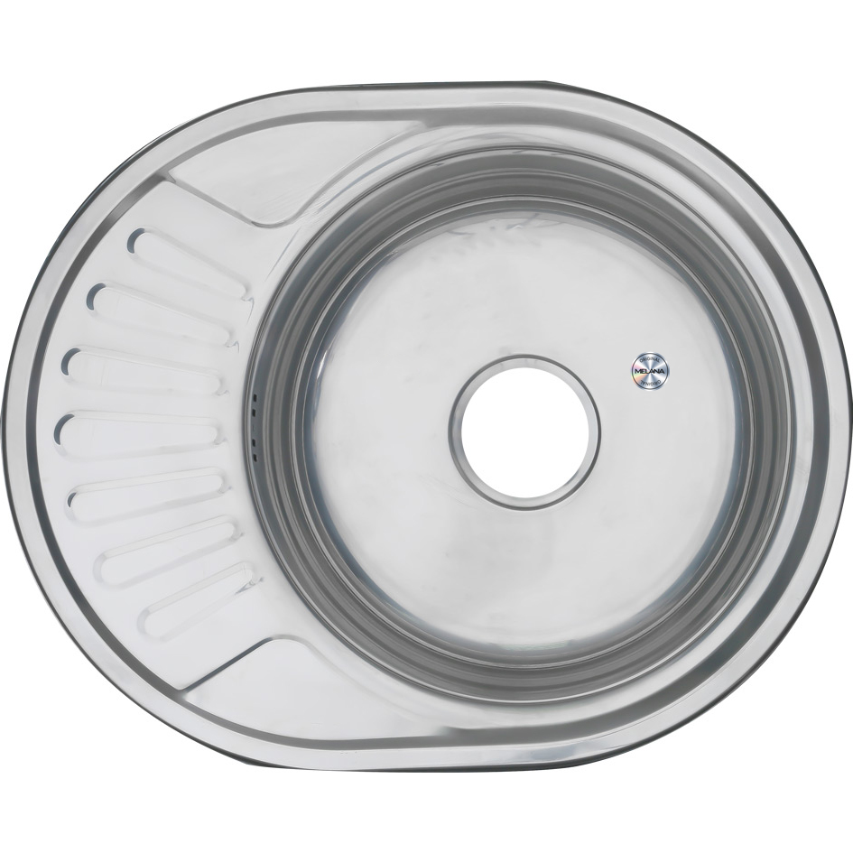 Мойка 5745 U N 0,6/160 врезная овальная с сифоном (120 N *15) MELANA 120 N(*15) - Вид №2