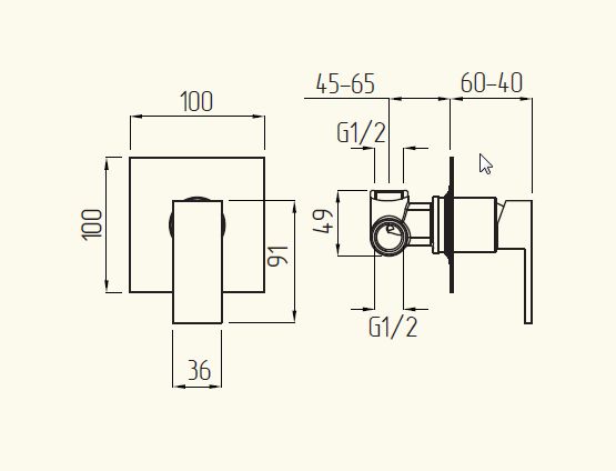 Смеситель MIGLIORE Kvant ML.KVT-2730.CR скрытого монтажа, для душа  - Вид №2