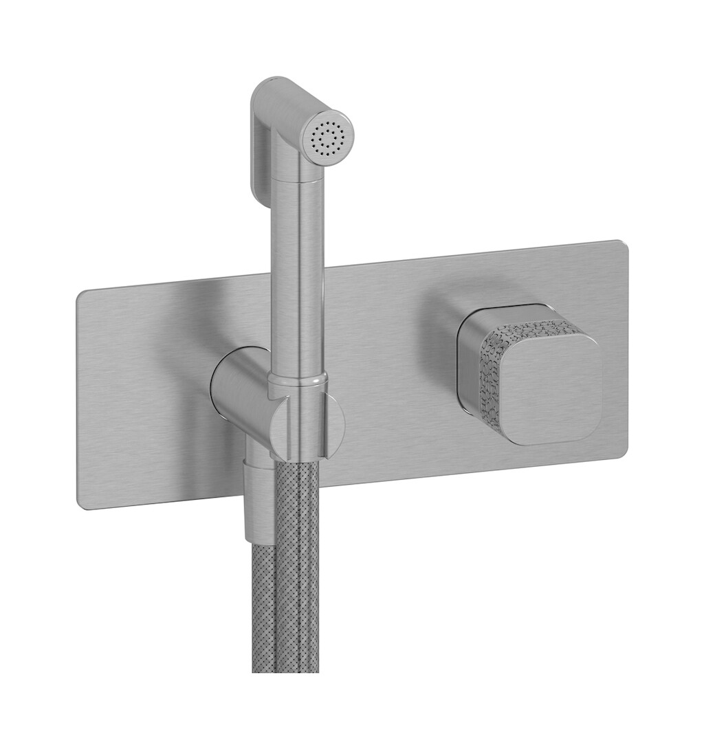 Внешние части гигенического душа со смесителем. WE ARE IB eo706ss_2 Brushed Nickel Elio