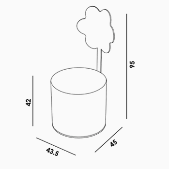 Secolo Daisy Мягкий пуф со спинкой Маргаритка из сатинированной стали  - Вид №1
