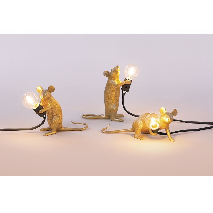 Светильник настольный Mouse Lamp Step, золотой Seletti 14948GLD - Вид №1