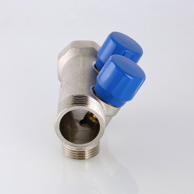 VTc.560.NE.060503 Коллектор с регулирующими вентилями и комплектом ручек Valtec 1", 3 x 3/4"  - Вид №6