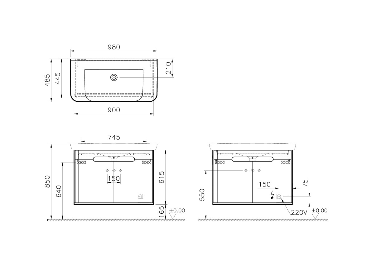 60811 Раковина Vitraglobal Sento - Вид №1
