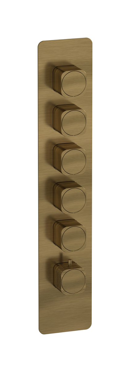 External part of thermostatic 5 ways, square plate, vertical, Coral handle WE ARE IB eua516mbneo_2 Modern Bronze Aqua