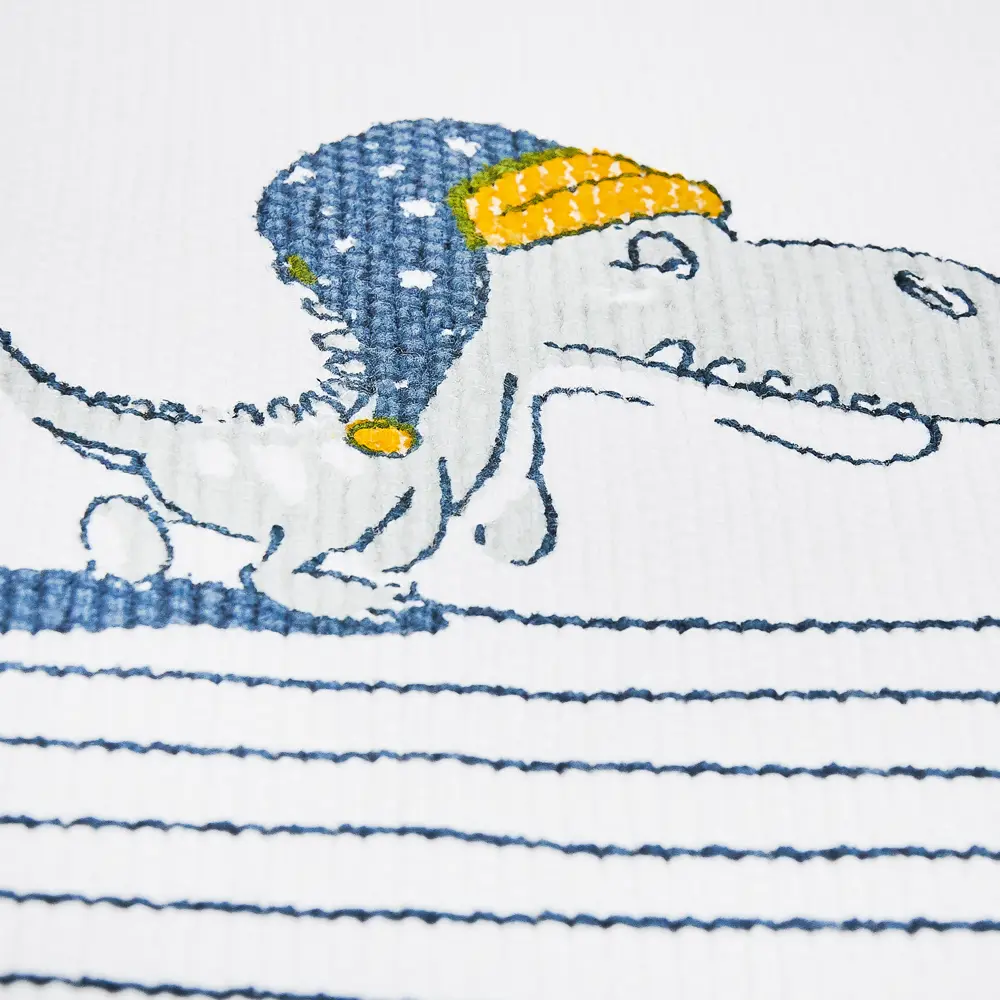 Коврик прикроватный хлопок «Сонный динозаврик» 60x120 см, цвет белый Santreyd STLM-2084718 - Вид №3