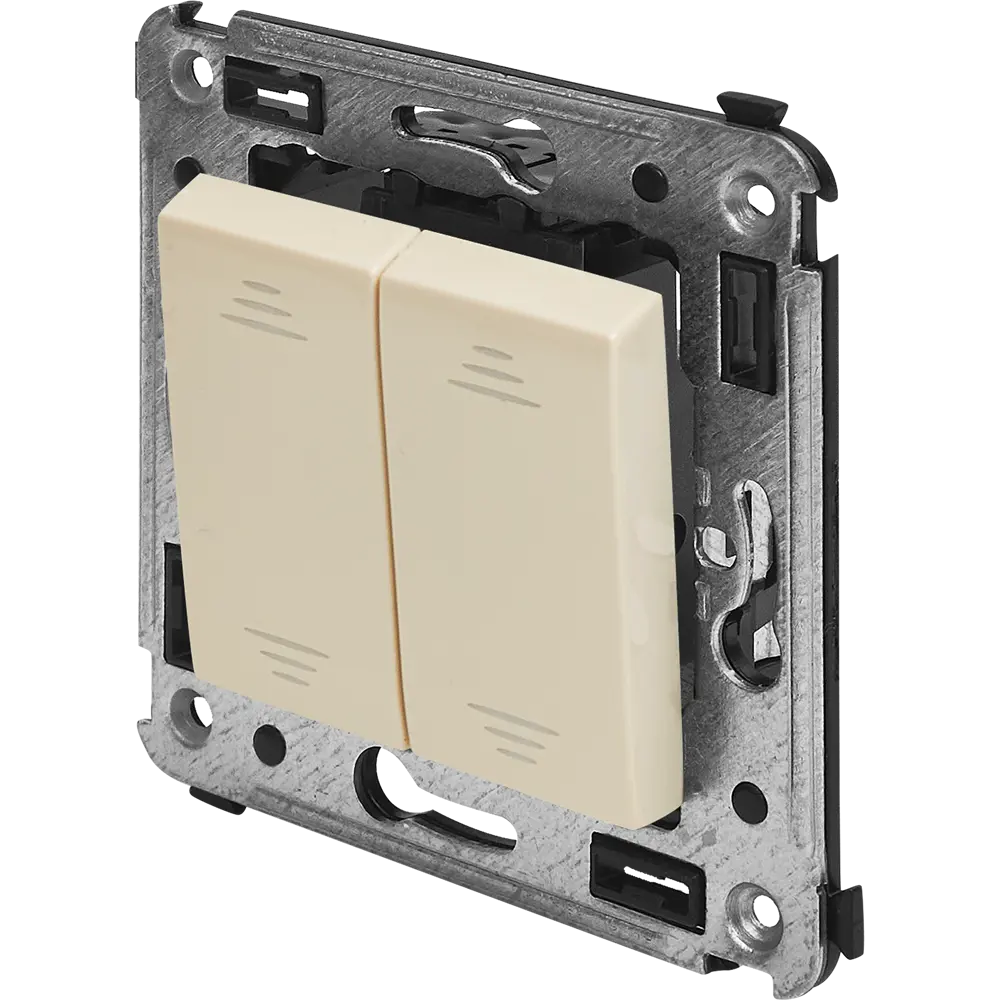 Выключатель встраиваемый DKC Avanti 2 клавиши цвет ванильная дымка STLM-2123996
