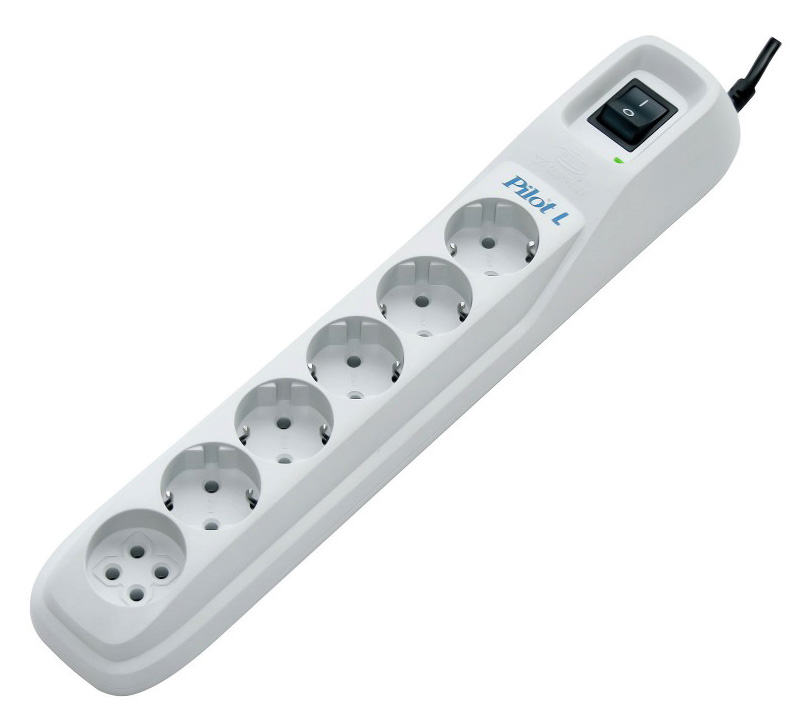 Pilot L-6 5M Surge protector , 6 outlets (5+1), white ZIS Santreyd 