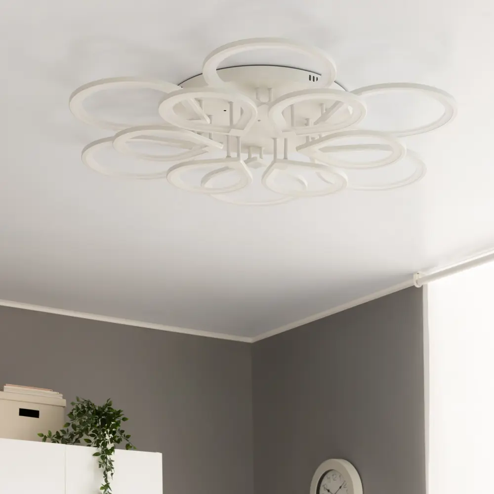 Люстра потолочная Семь огней SF7099/12C-WT LED 372 Вт регулируемый белый свет цвет белый STLM-2198504 - Вид №14