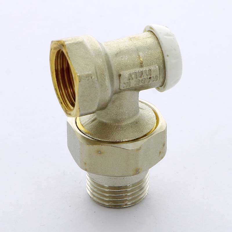 Вентиль НВ угловой для радиаторов обратный EXCEL с разъемным соединением TIEMME 1/2" 3230001 - Вид №2