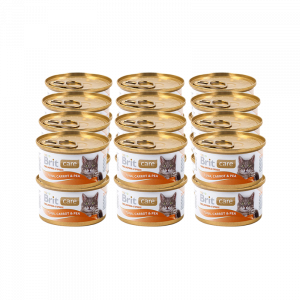 ПР0016453*24 Корм для кошек Care Тунец, морковь, горошек конс. 80г (упаковка - 24 шт) Brit