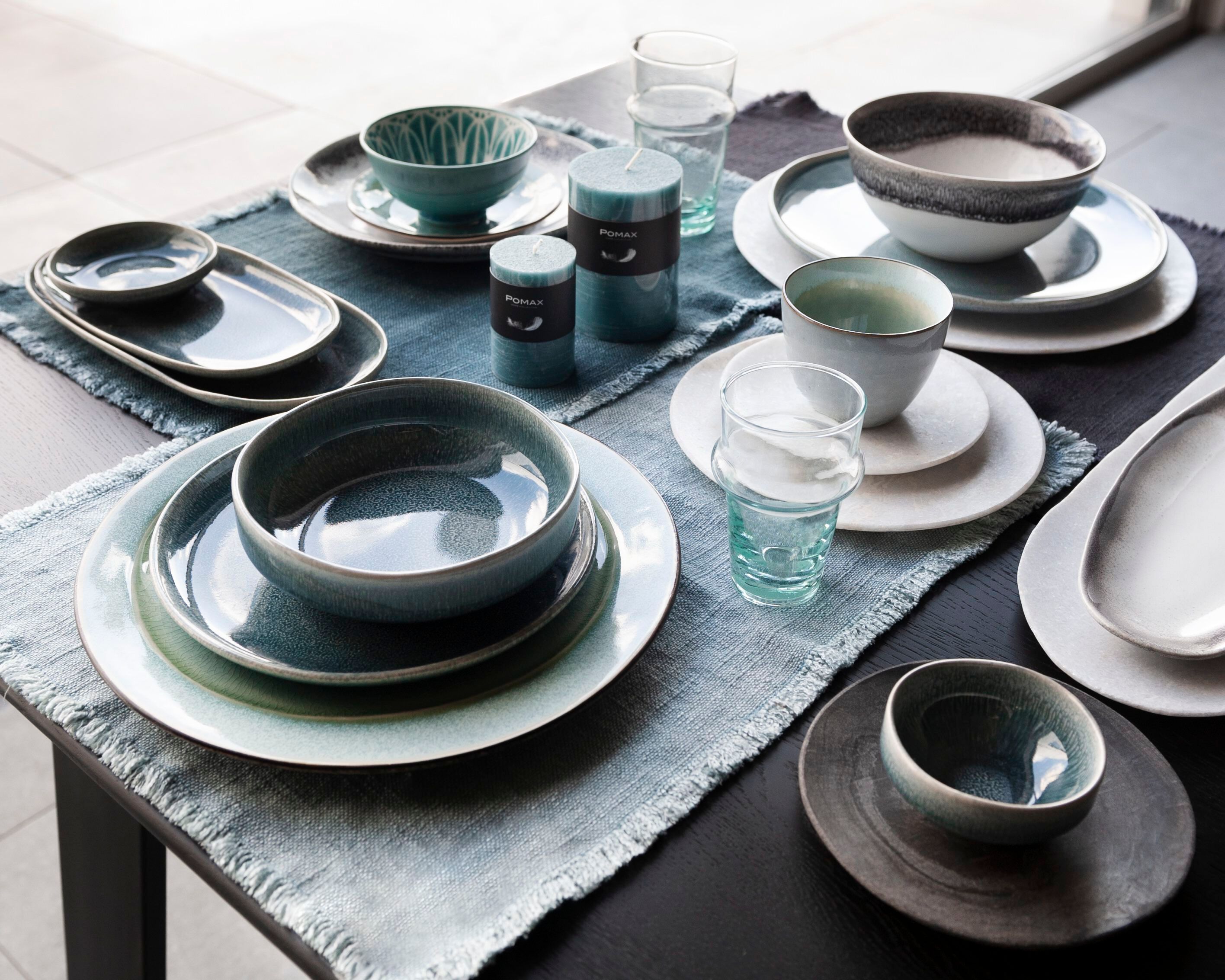 Круглая плоская тарелка из керамогранита POMAX Kimo ARCH-00036793 - Вид №3