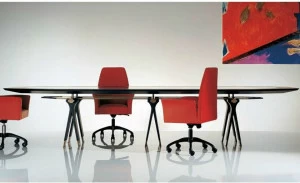 OAK Овальный стол из дерева и стекла Percorsi