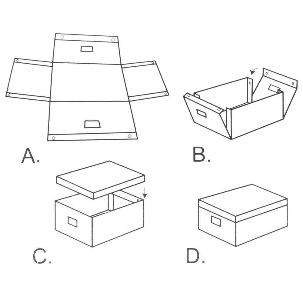 Коробка складная 20x14x13 см картон цвет бежевый STORIDEA STLM-2201392 - Вид №6