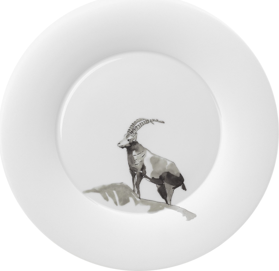 10602538 Hering Berlin Тарелка обеденная Hering Berlin "Охота" "Горный козел" 29см Фарфор 