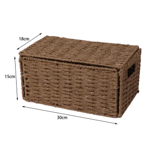 Корзина с крышкой Konsensa 18x15x30 см бумага цвет коричневый 89439447 STLM-2079603