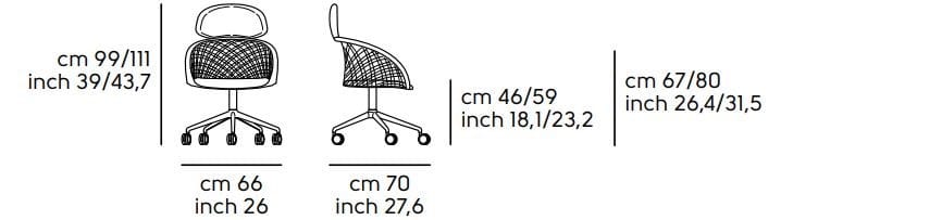 5-спицевое вращающееся офисное кресло с подголовником Midj P47 ARCH-00132029 - Вид №2