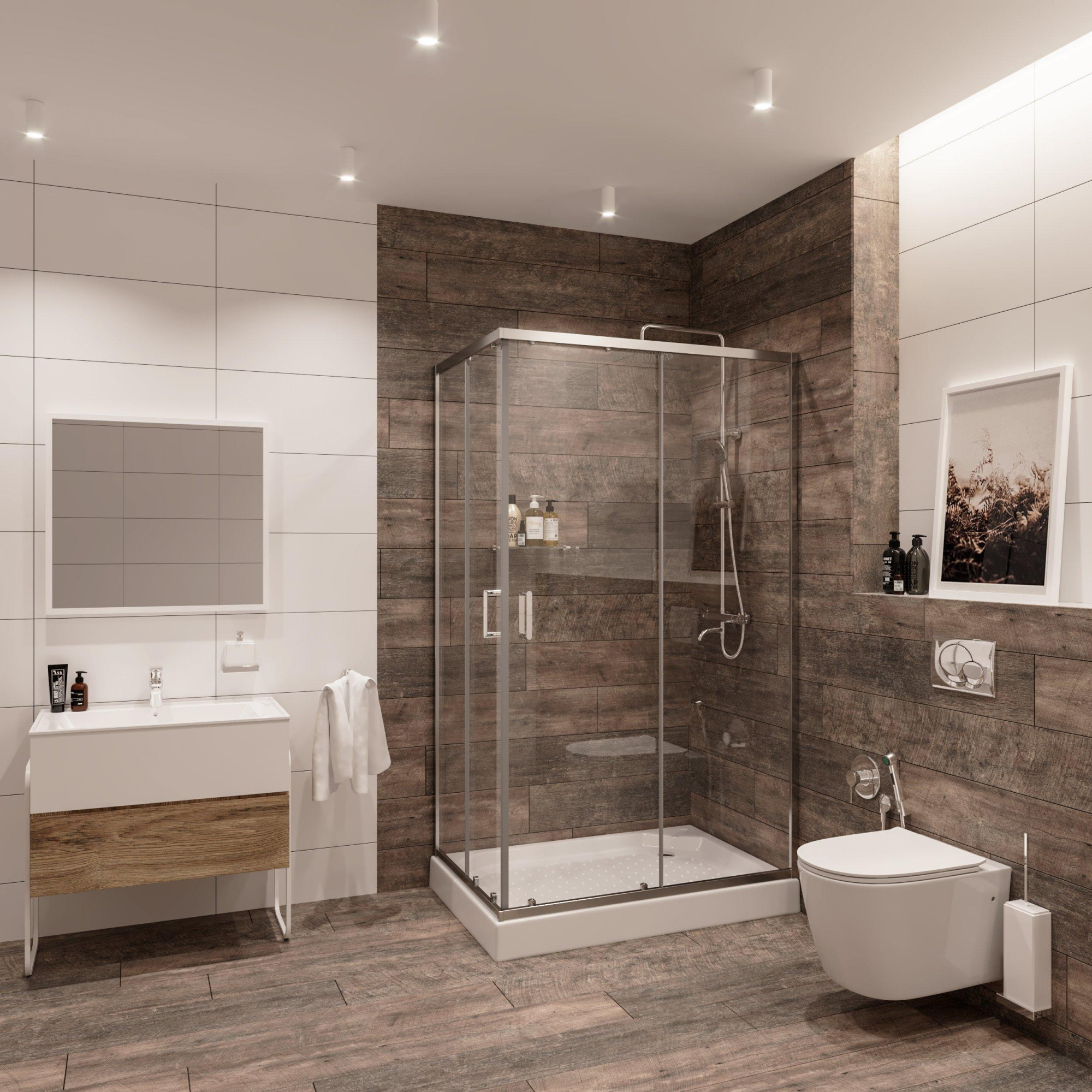 Душевое ограждение NG- 6611-08 (120*90*190) прямоугольник, двери раздвижные, 1 место Niagara Nova 66110811