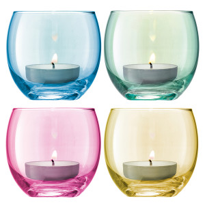 G570-06-294 Набор из 4 подсвечников для чайных свечей polka пастель LSA International