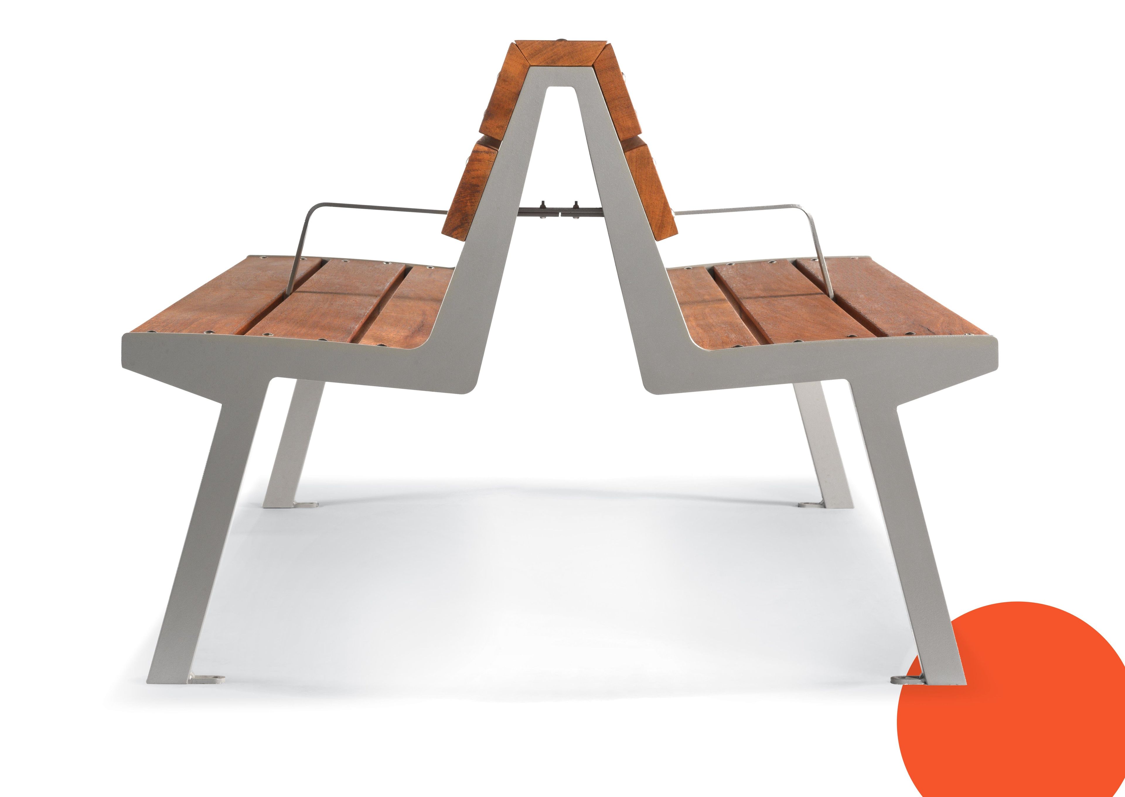 Стальная и деревянная скамья со спинкой City Design Noale ARCH-00048793 - Вид №1