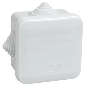Распределительная коробка открытая IEK 70x70x40 мм 2 ввода IP44 цвет серый 82206469 STLM-2063531