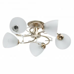 Люстра потолочная белая с золотом 5 ламп De Markt City "Нежность" 676013405 DE MARKT НЕЖНОСТЬ 00-3833601 Белый;золото