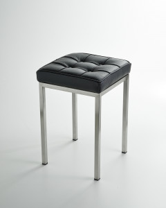 LINO-C/XL/.. 3SC Табурет с 4 ножками из полированной нержавеющей стали - Кожаная подушка CAPITONNE Moderno