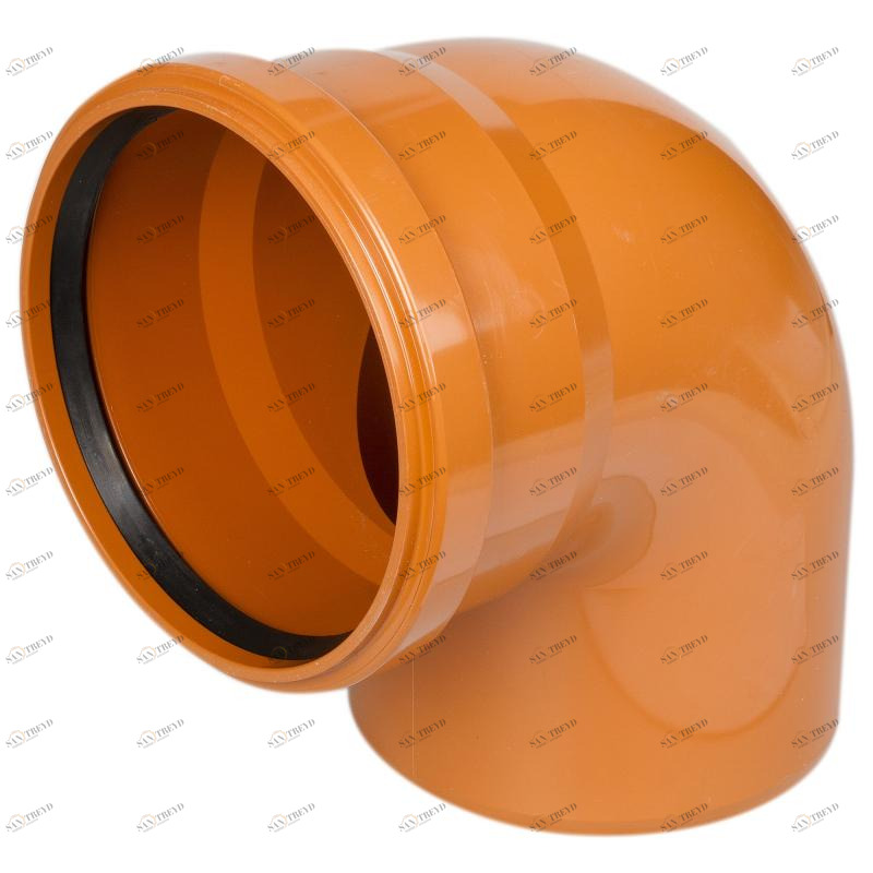 Отвод канализационный ПВХ 160мм 87° рыжий Политек 6387