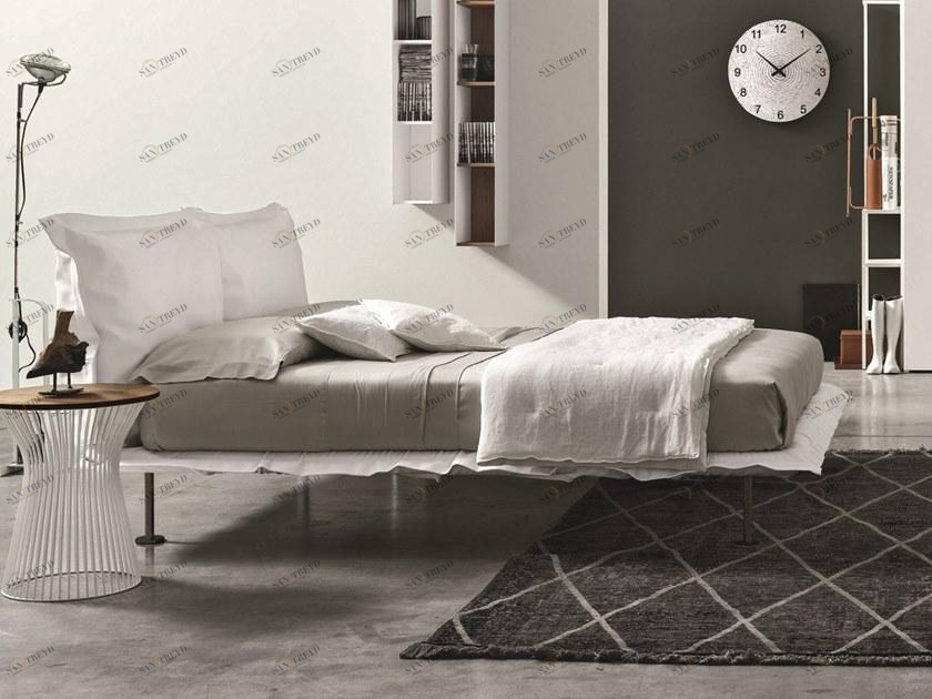 Gruppo Tomasella Двуспальная кровать из ткани с мягким изголовьем sun-id-1472830