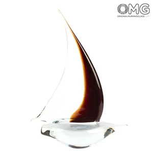 2869 ORIGINALMURANOGLASS Скульптура Красный Парусник - Original Murano Glass OMG 24 см