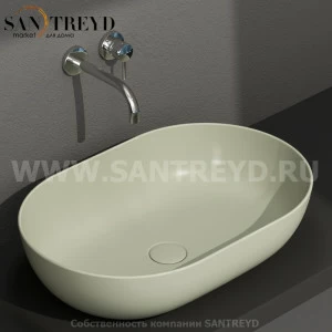 B6O60LI Накладная раковина на столешницу  овальная Ceramica Globo T-EDGE