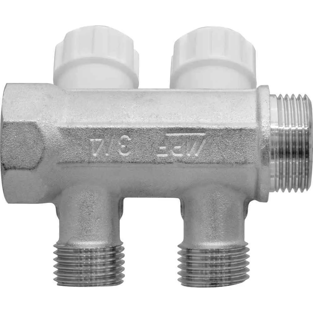 Коллектор с вентилем MPF на 2 выхода 3/4"x1/2" наружная резьба STLM-2174214 - Вид №2